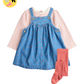 Pink Heart Pinafore Dress Set