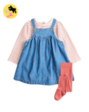 Pink Heart Pinafore Dress Set